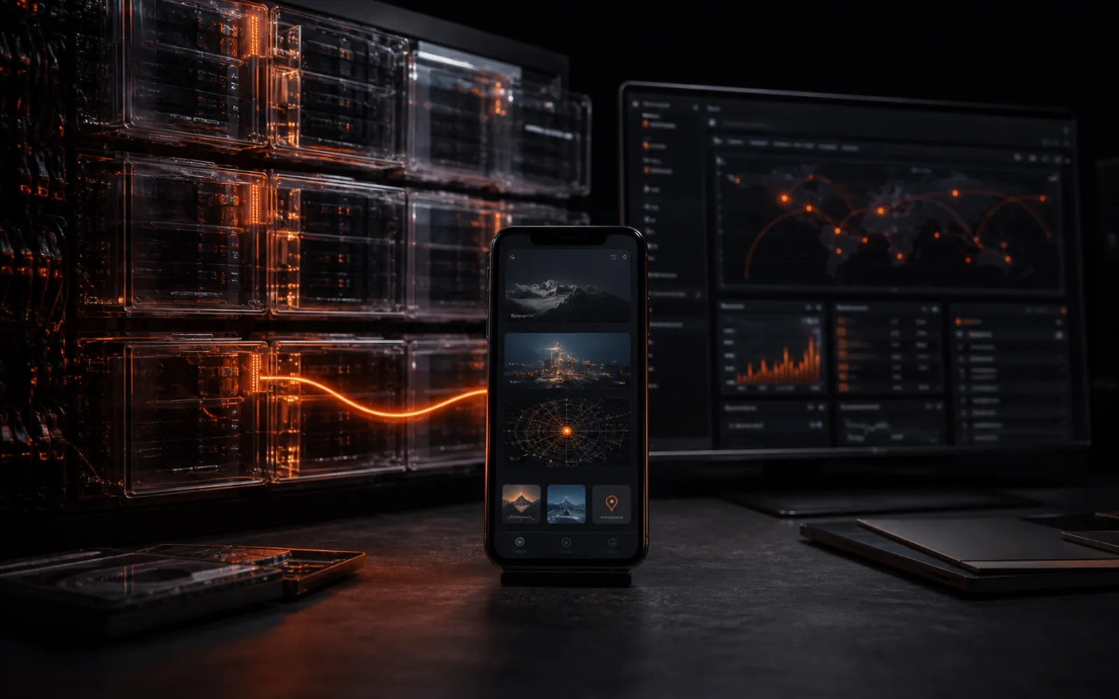 The interfaces are the visible part. We build what runs them. app development by KBR Global